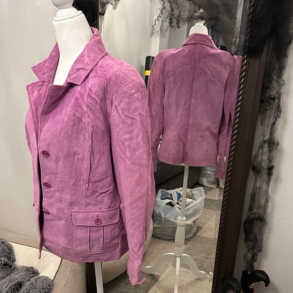 Elegant Women's Purple Suede Blazer